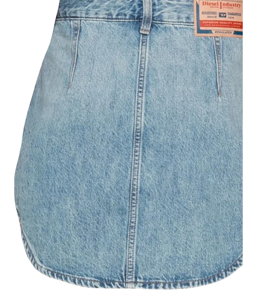 DIESEL Синяя хлопковая юбка мини, фото 3