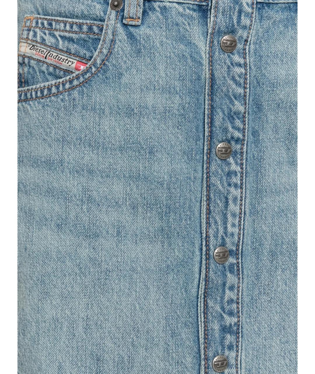 DIESEL Синяя хлопковая юбка мини, фото 2