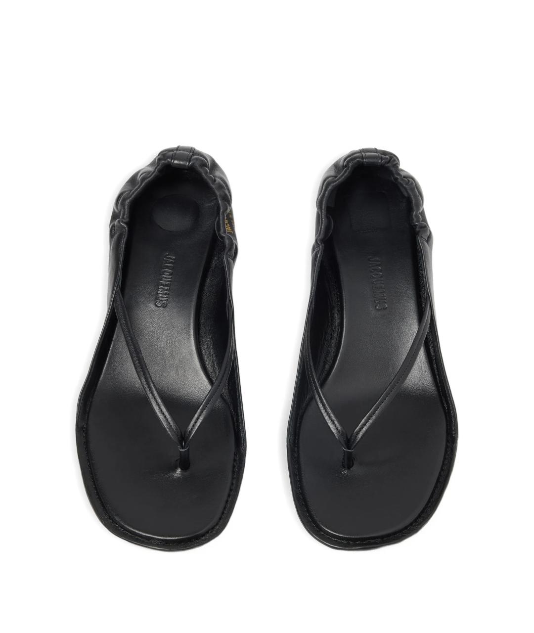 JACQUEMUS Черные кожаные босоножки, фото 3
