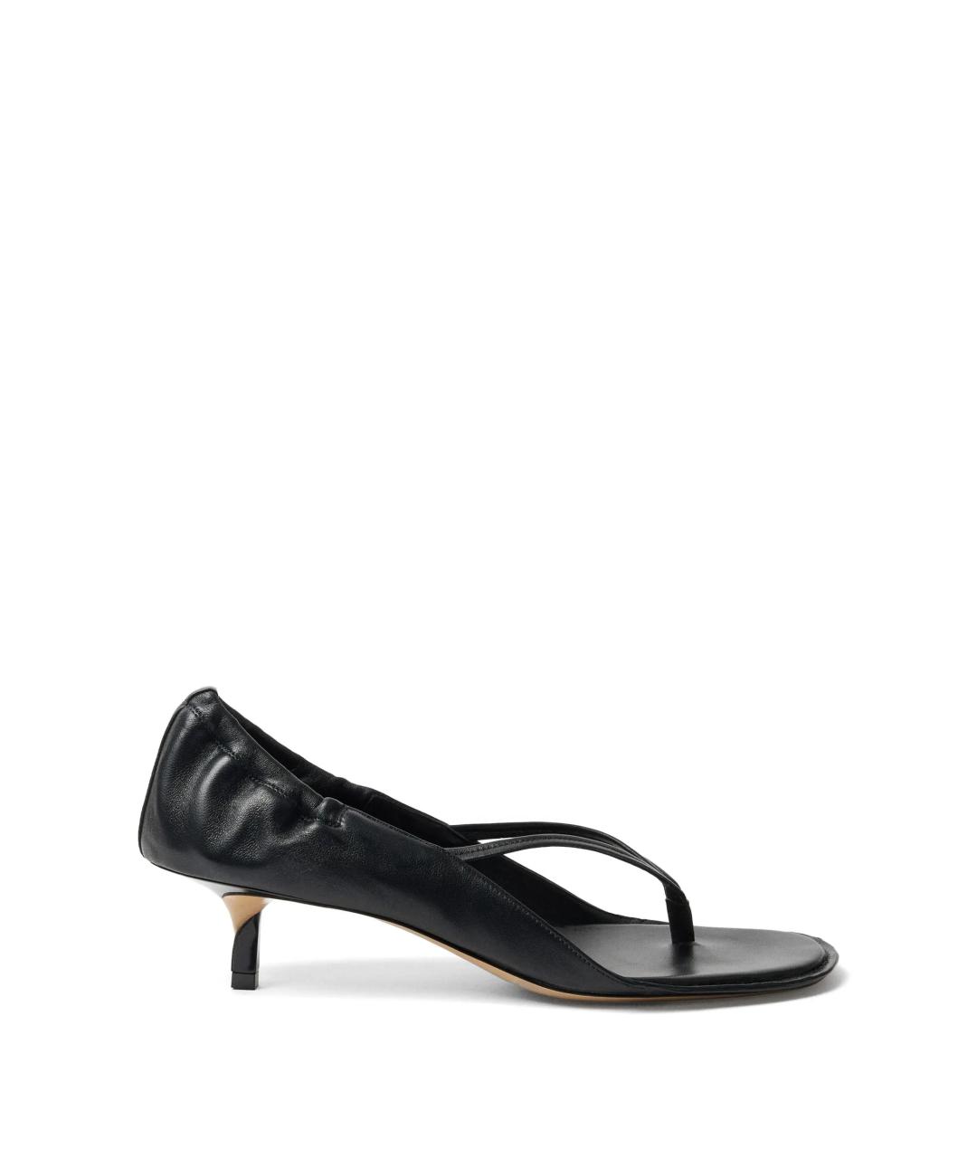 JACQUEMUS Черные кожаные босоножки, фото 1