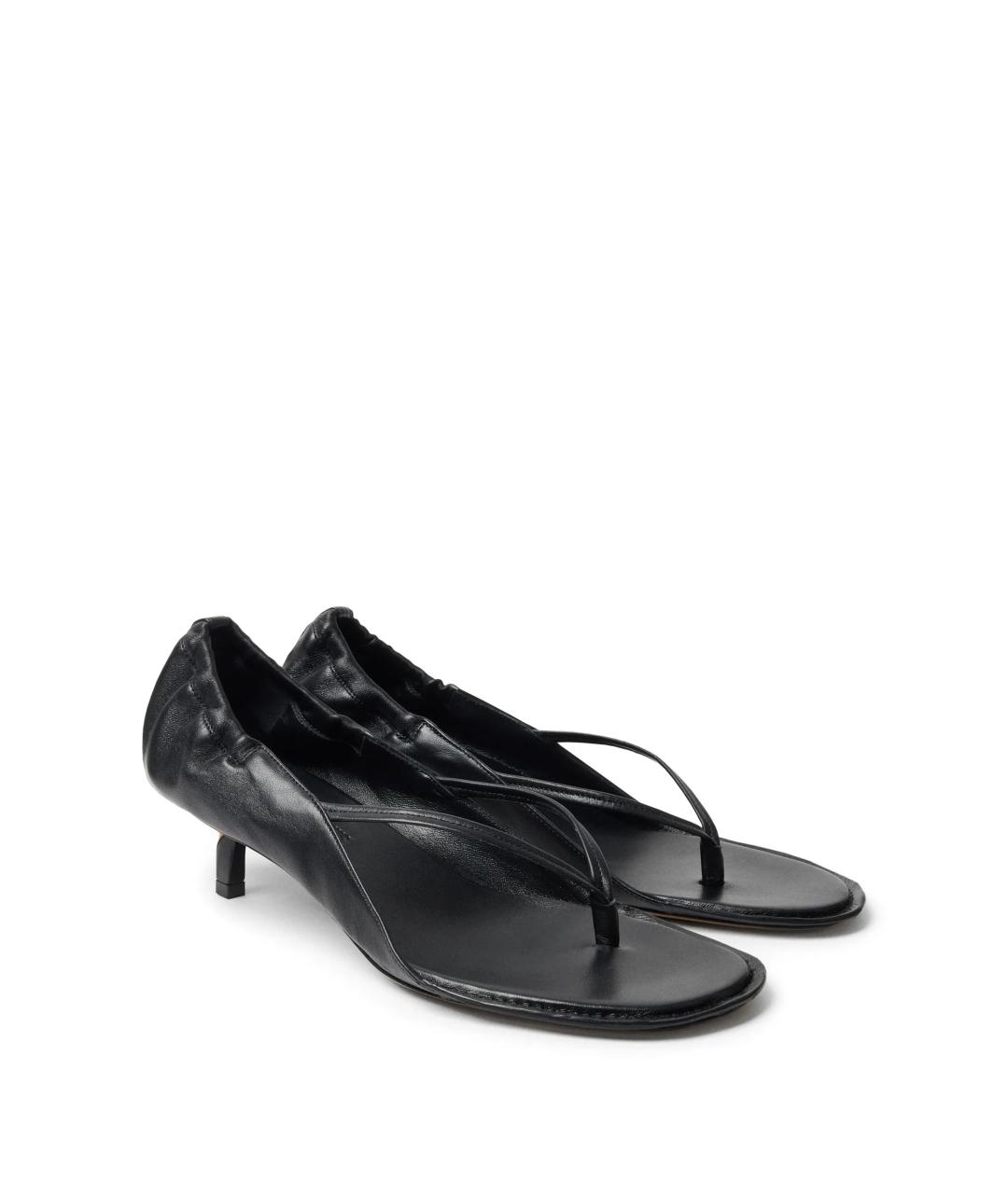 JACQUEMUS Черные кожаные босоножки, фото 2