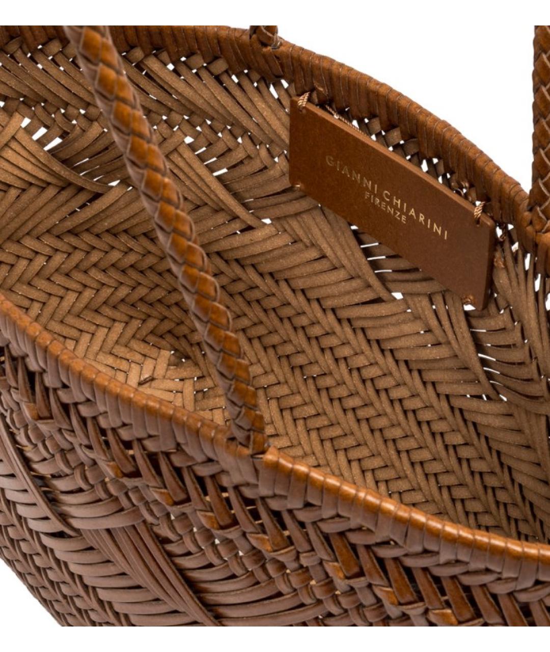 Gianni Chiarini Коричневая кожаная сумка тоут, фото 4