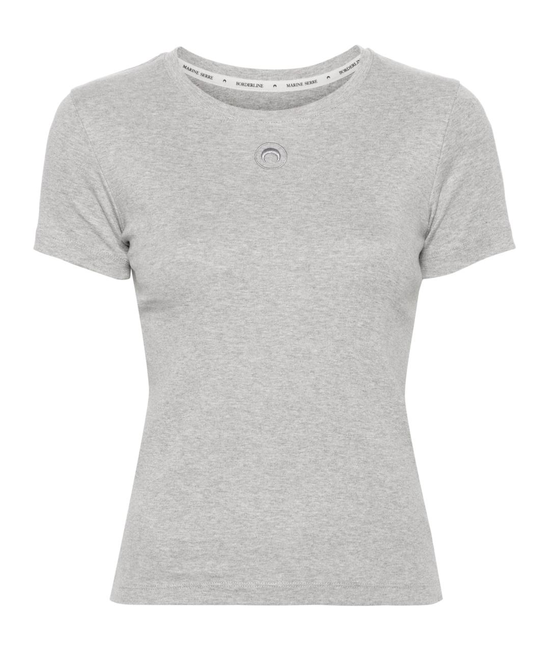 MARINE SERRE Серая хлопковая футболка, фото 1