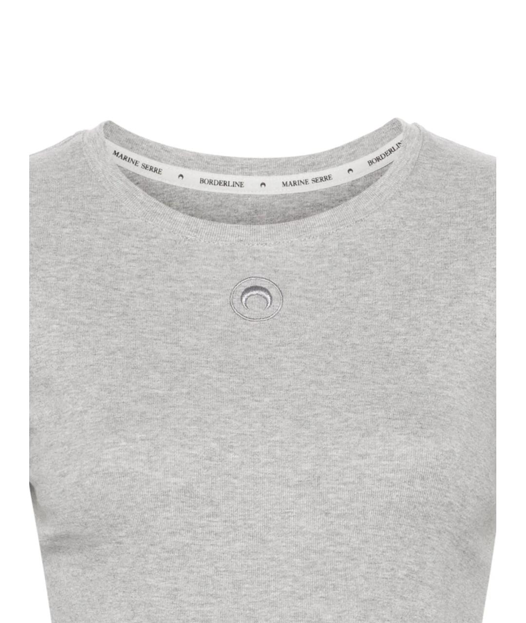 MARINE SERRE Серая хлопковая футболка, фото 2