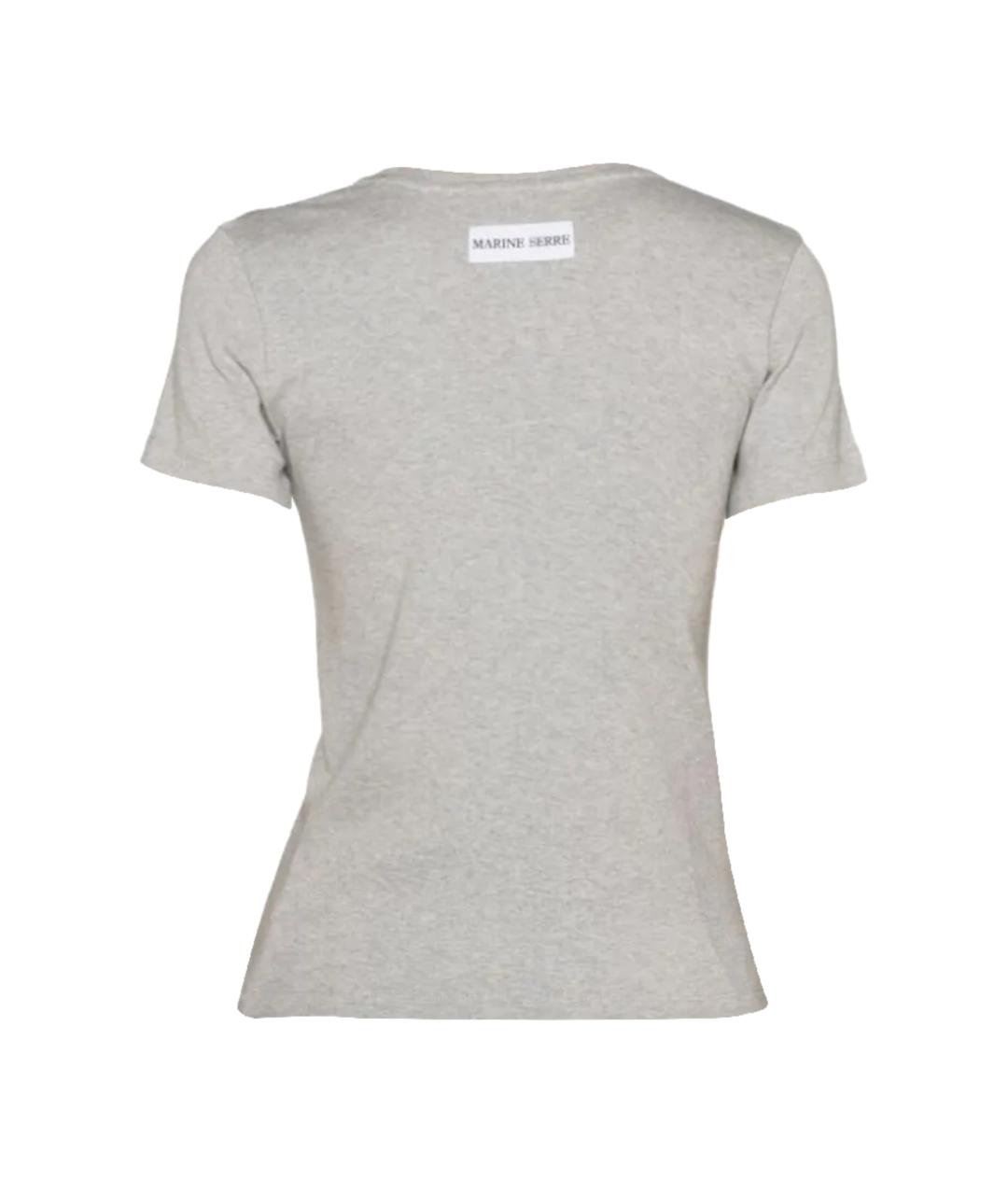 MARINE SERRE Серая хлопковая футболка, фото 3