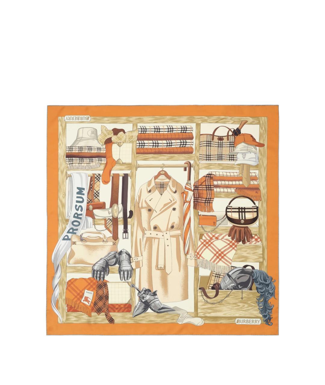 BURBERRY Мульти шелковый платок, фото 2