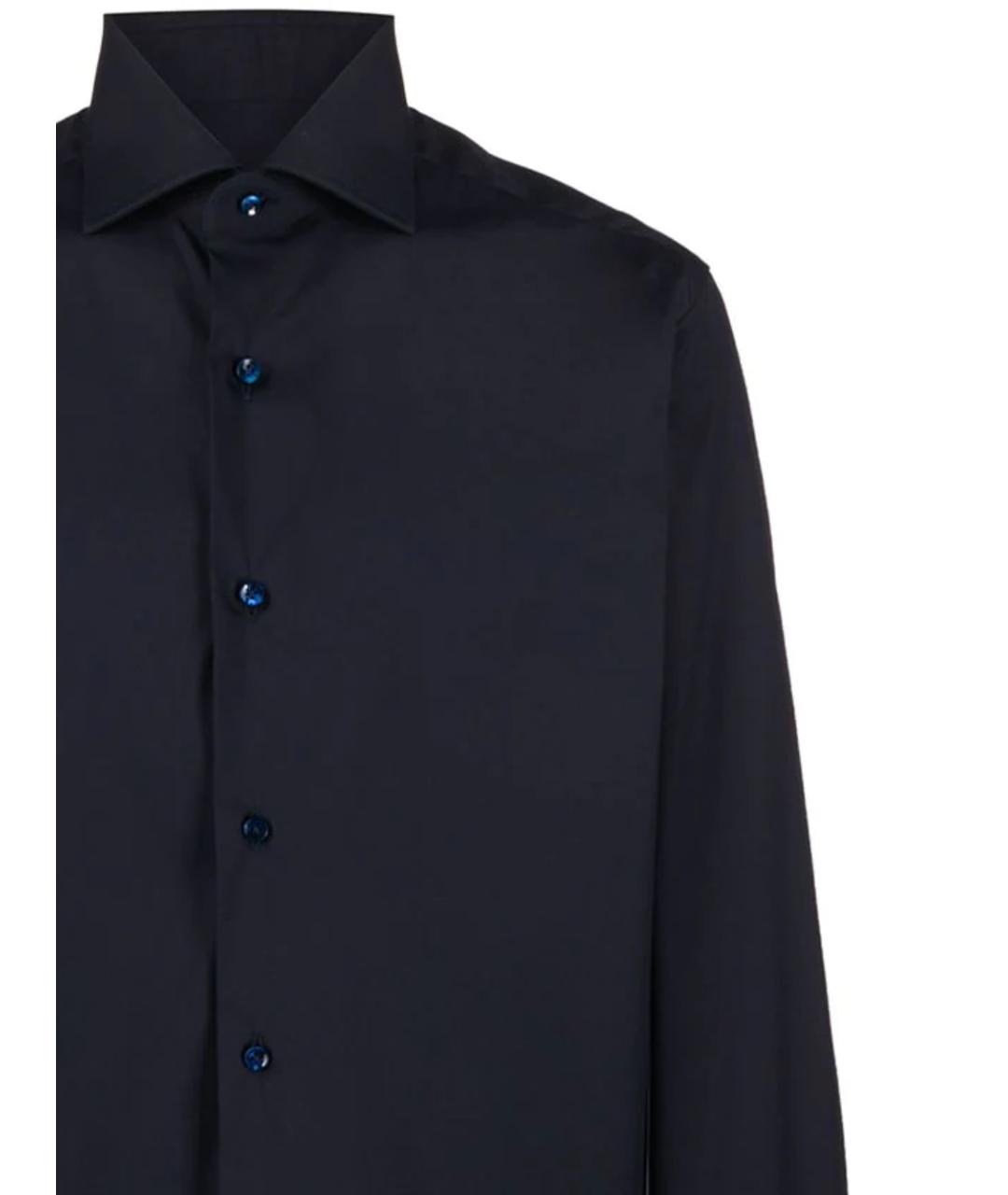 BARBA Темно-синяя хлопковая кэжуал рубашка, фото 2
