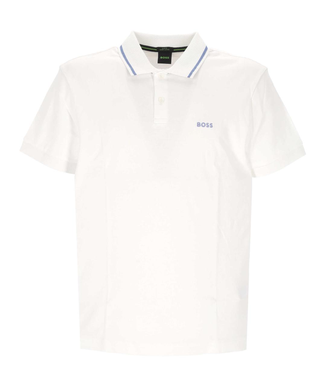 HUGO BOSS Белое хлопковое поло с коротким рукавом, фото 1