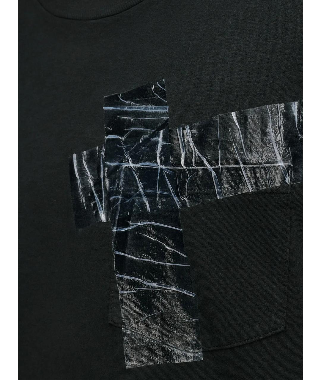 MAISON MARGIELA Черная хлопковая футболка, фото 2