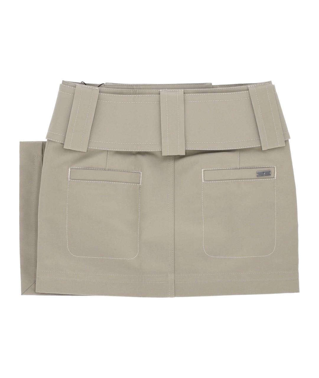 Ami Paris Бежевая полиэстеровая юбка миди, фото 3