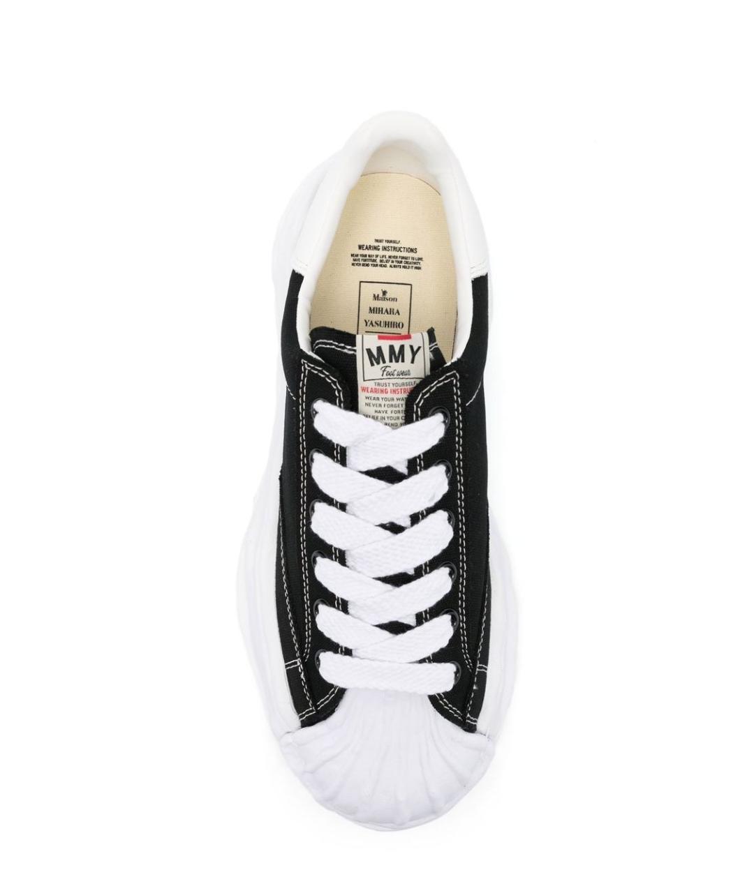 Mihara Yasuhiro Черные текстильные низкие кроссовки / кеды, фото 4