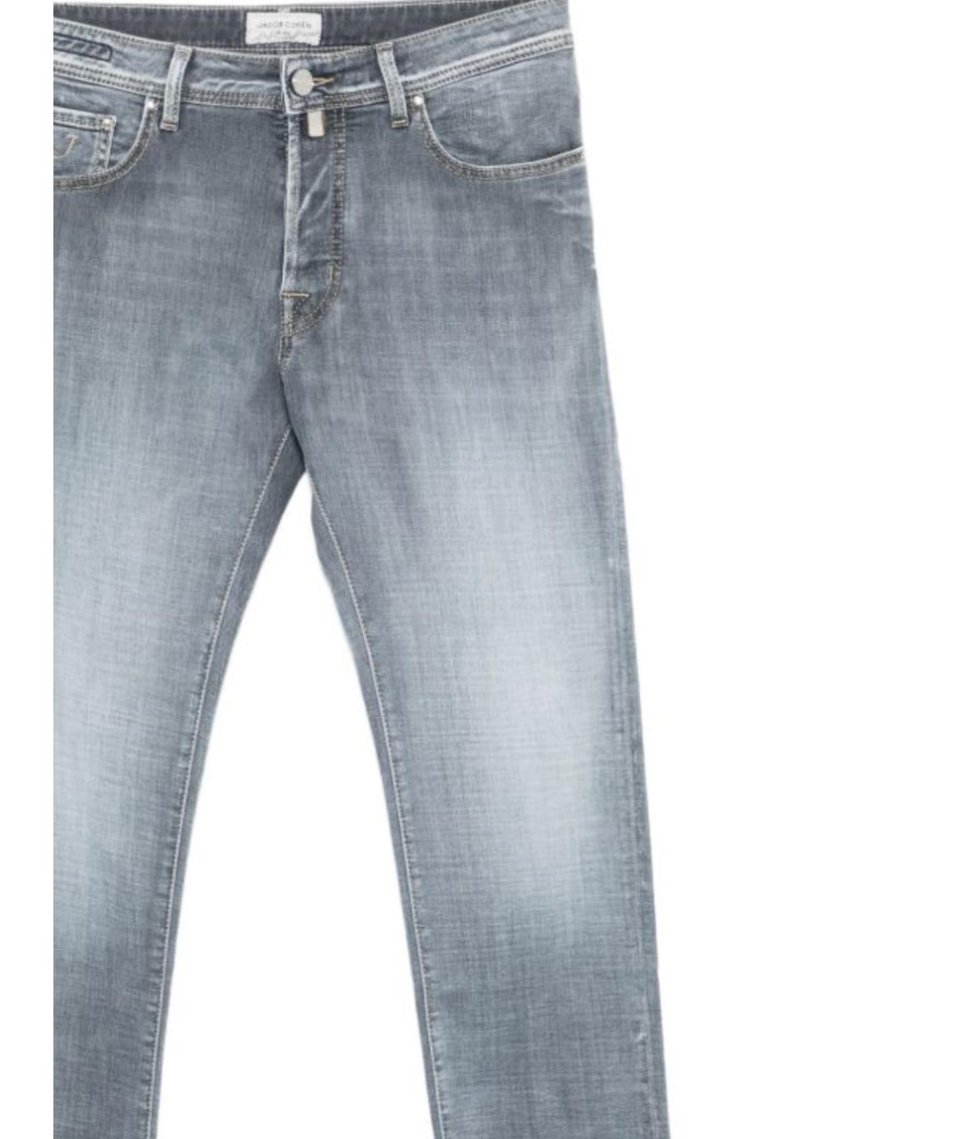 JACOB COHEN Серые хлопковые прямые джинсы, фото 2
