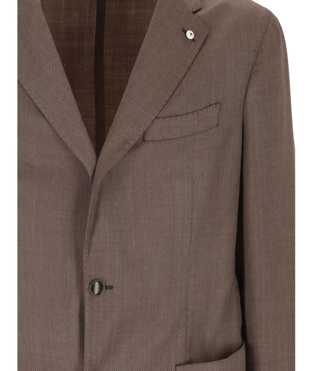 L.B.M. 1911 Коричневый шерстяной пиджак, фото 2