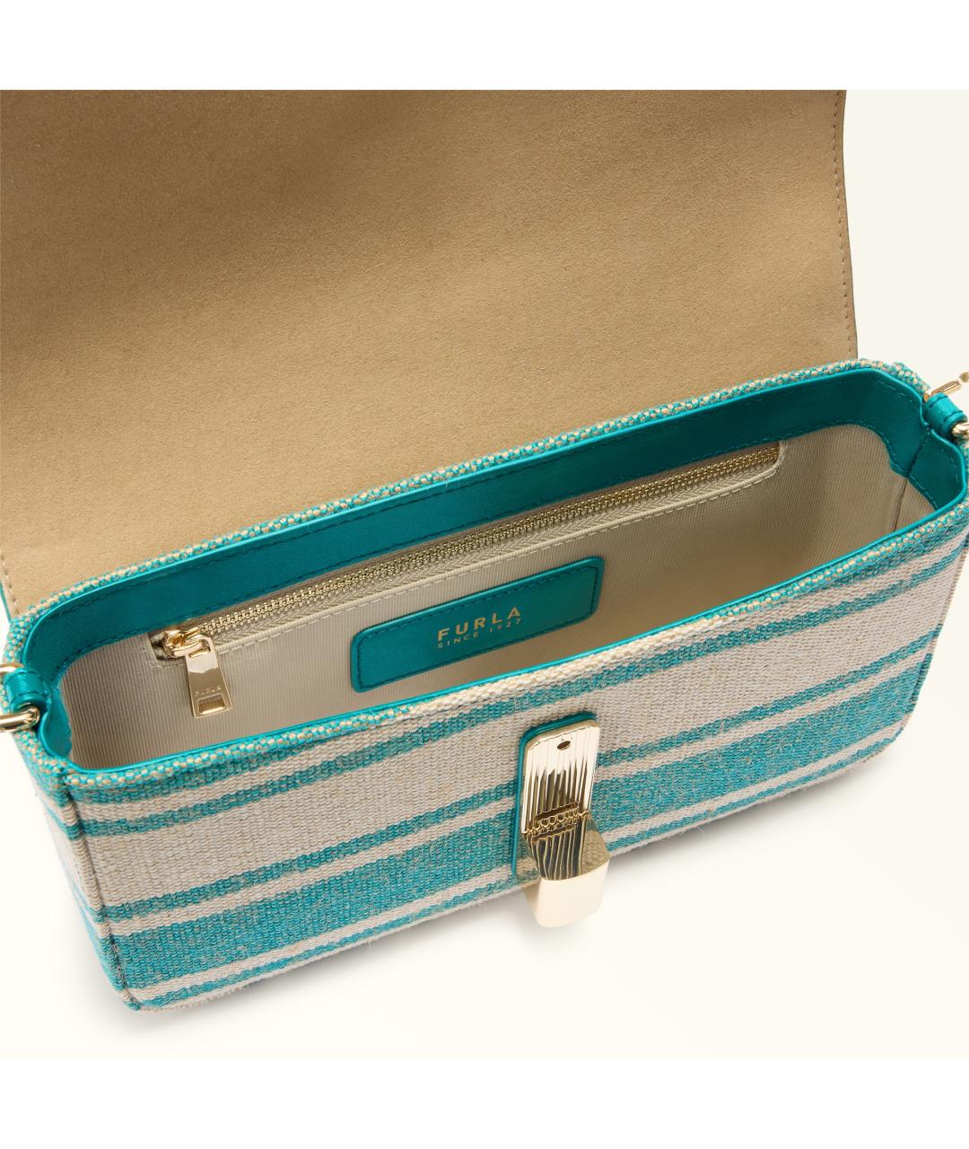 FURLA Синяя тканевая сумка через плечо, фото 5