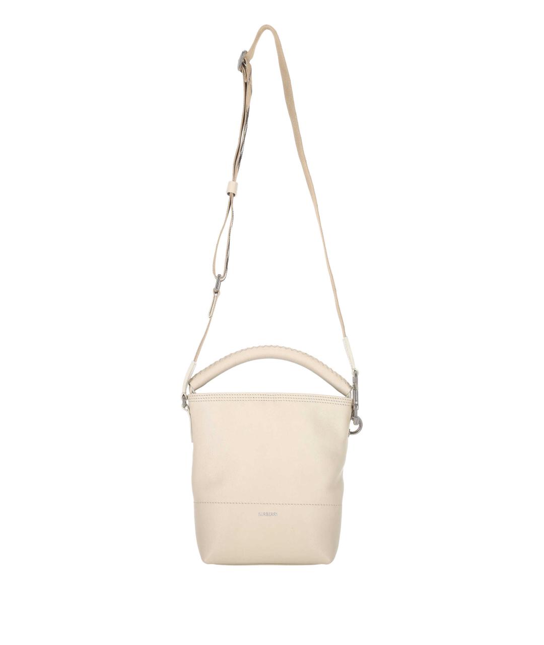 BURBERRY Бежевая кожаная сумка через плечо, фото 1