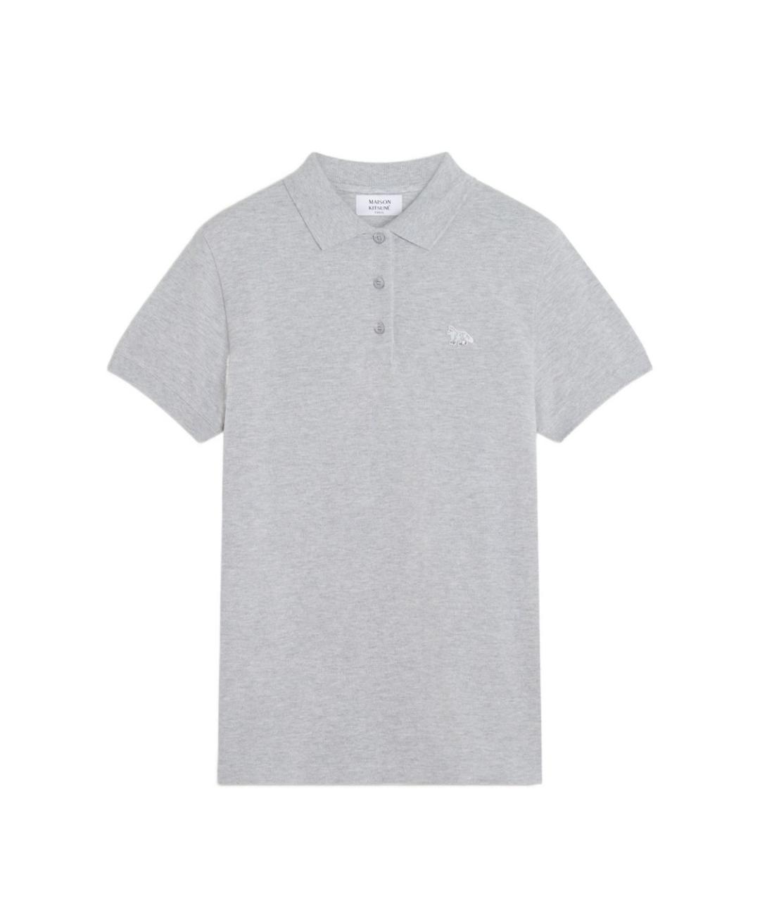 MAISON KITSUNE Серая хлопковая футболка, фото 1