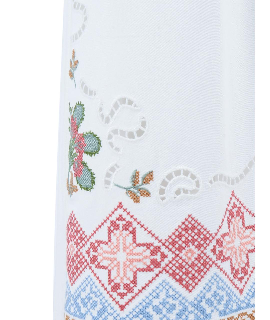 WEEKEND MAX MARA Белые хлопковые прямые брюки, фото 2