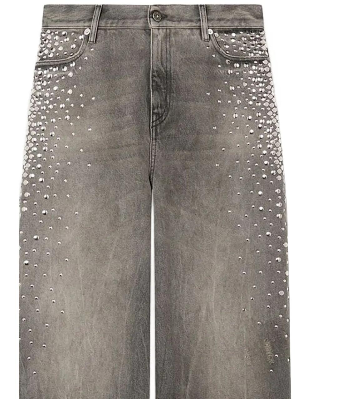 GOLDEN GOOSE DELUXE BRAND Серые хлопковые прямые джинсы, фото 2