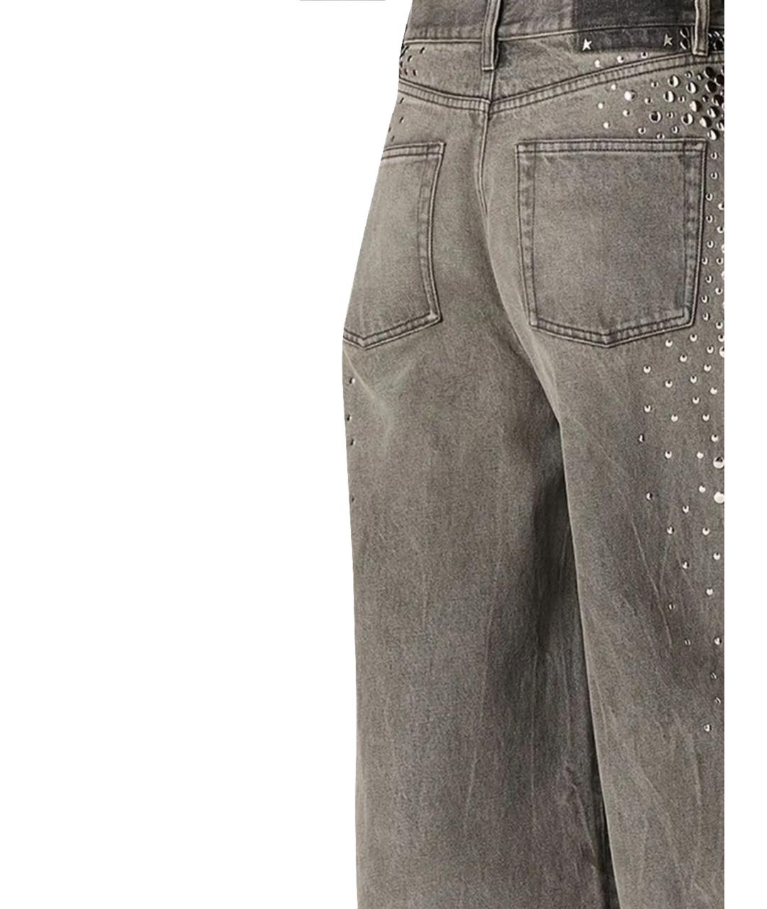 GOLDEN GOOSE DELUXE BRAND Серые хлопковые прямые джинсы, фото 3