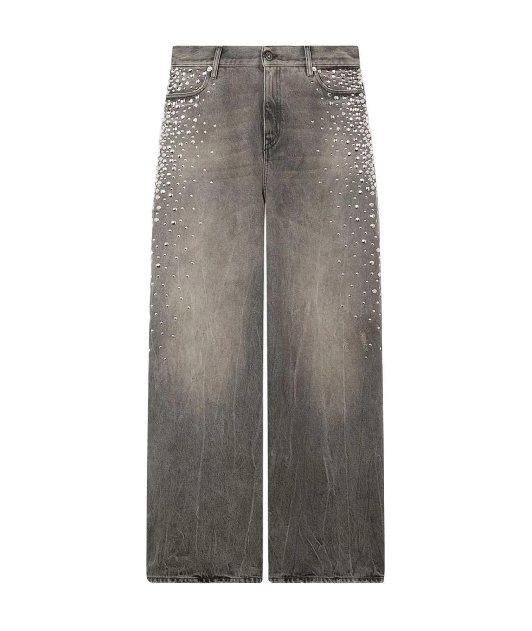 GOLDEN GOOSE DELUXE BRAND Серые хлопковые прямые джинсы, фото 1