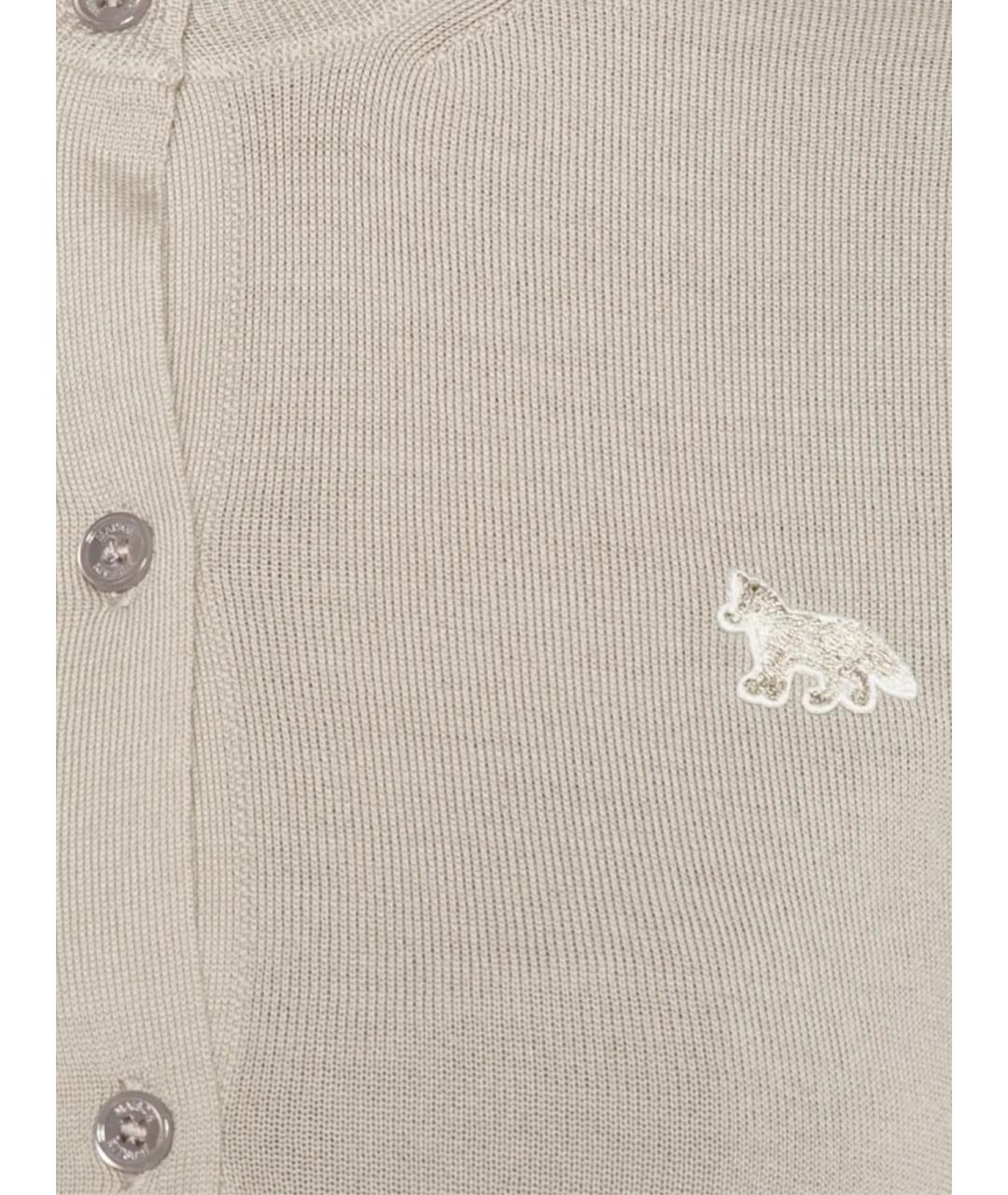 MAISON KITSUNE Серый шерстяной кардиган, фото 2