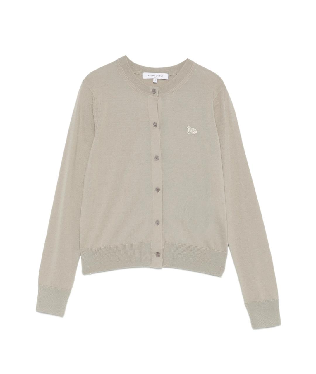 MAISON KITSUNE Серый шерстяной кардиган, фото 1