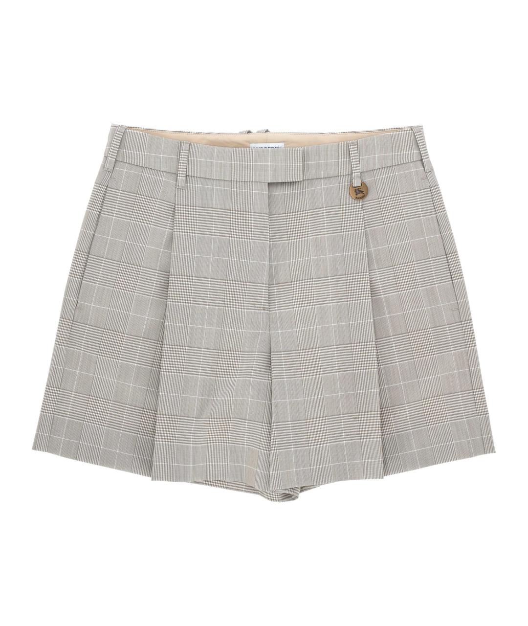 BURBERRY Серые шерстяные шорты, фото 1