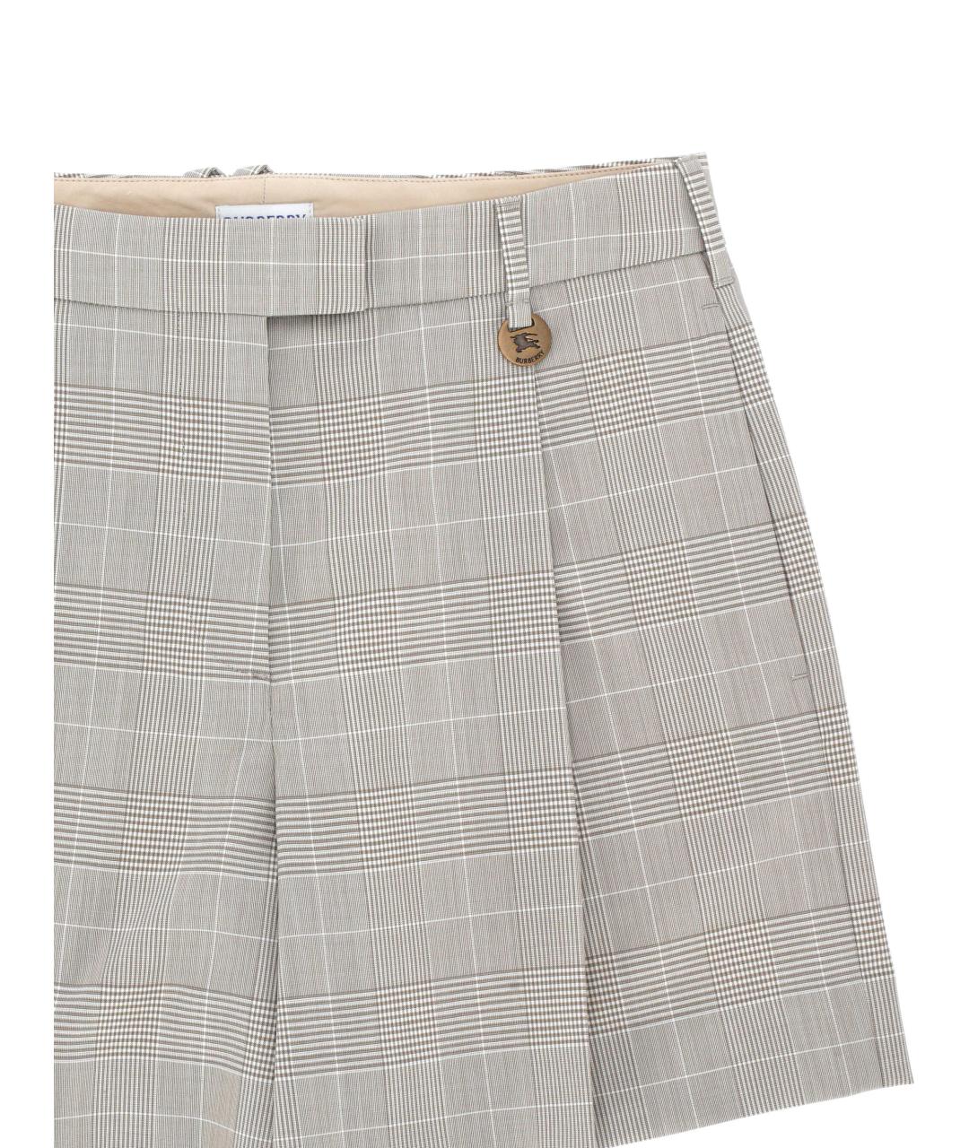 BURBERRY Серые шерстяные шорты, фото 2