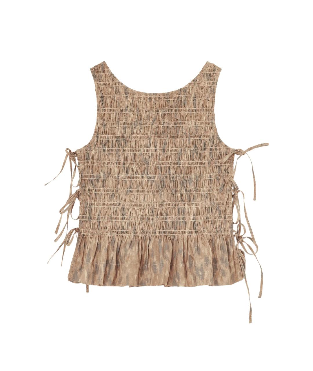 GANNI Бежевая хлопковая майка, фото 1