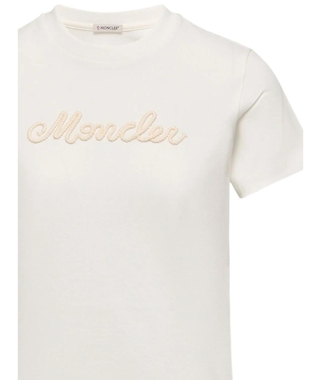 MONCLER Белая хлопковая футболка, фото 2