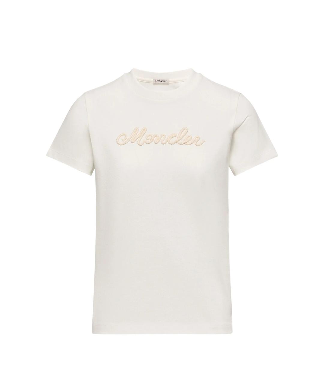 MONCLER Белая хлопковая футболка, фото 1