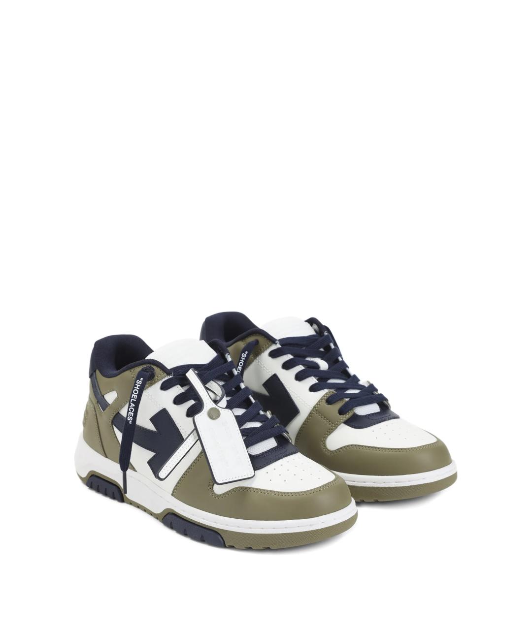 OFF-WHITE Мульти кожаные низкие кроссовки / кеды, фото 2