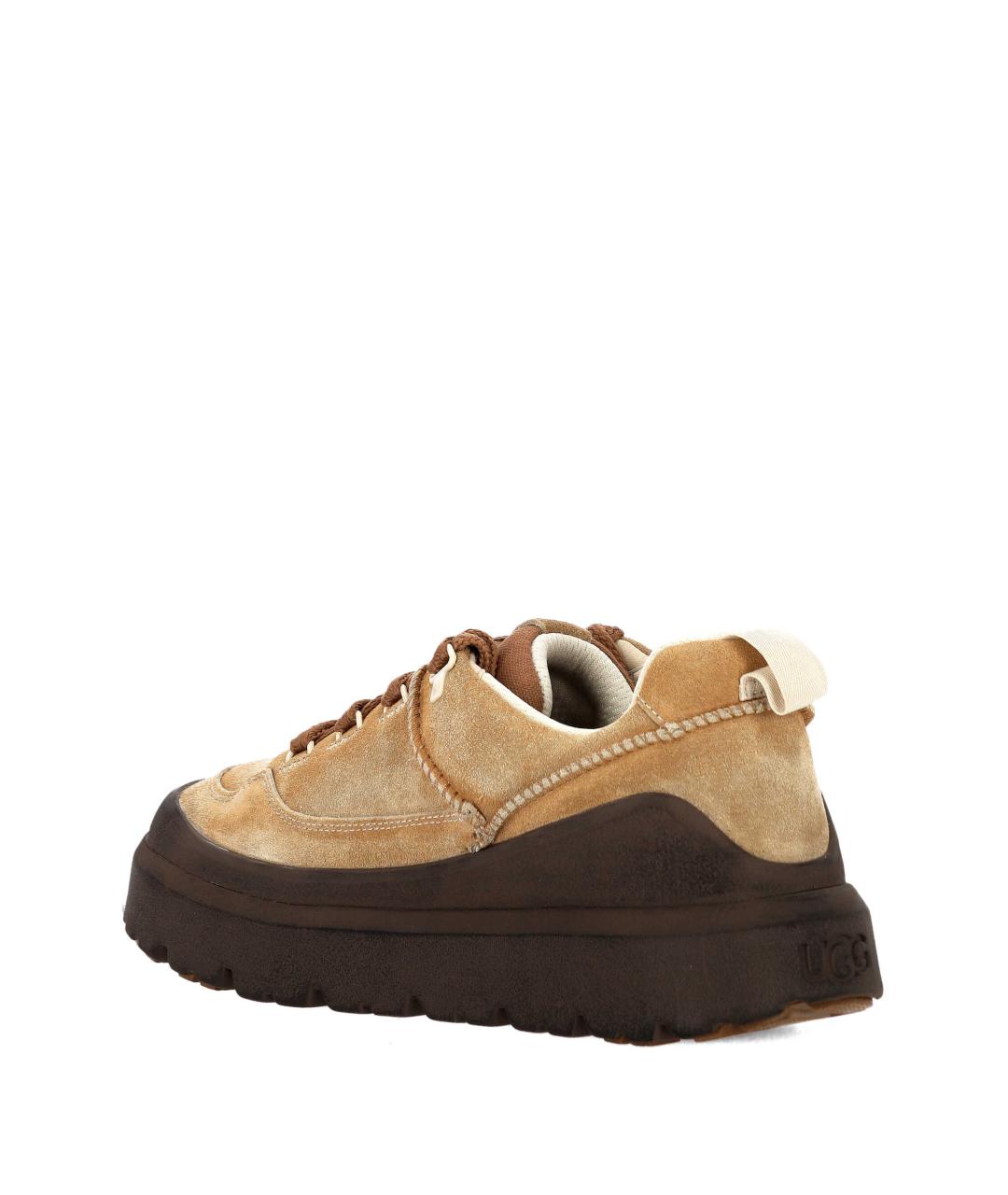 UGG AUSTRALIA Бежевые замшевые низкие кроссовки / кеды, фото 3
