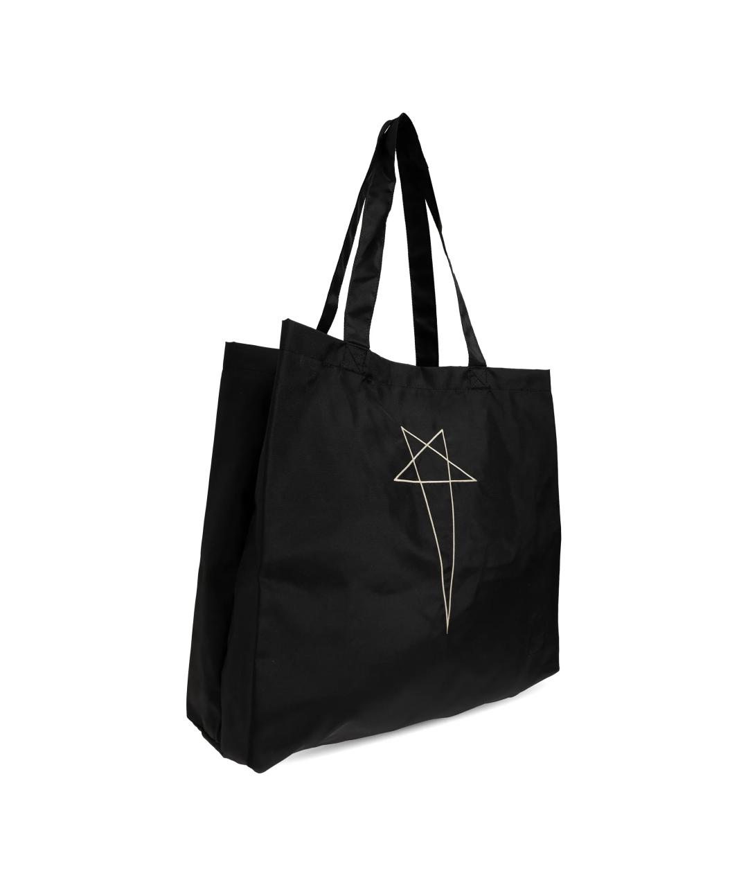 RICK OWENS DRKSHDW Черная тканевая сумка тоут, фото 2