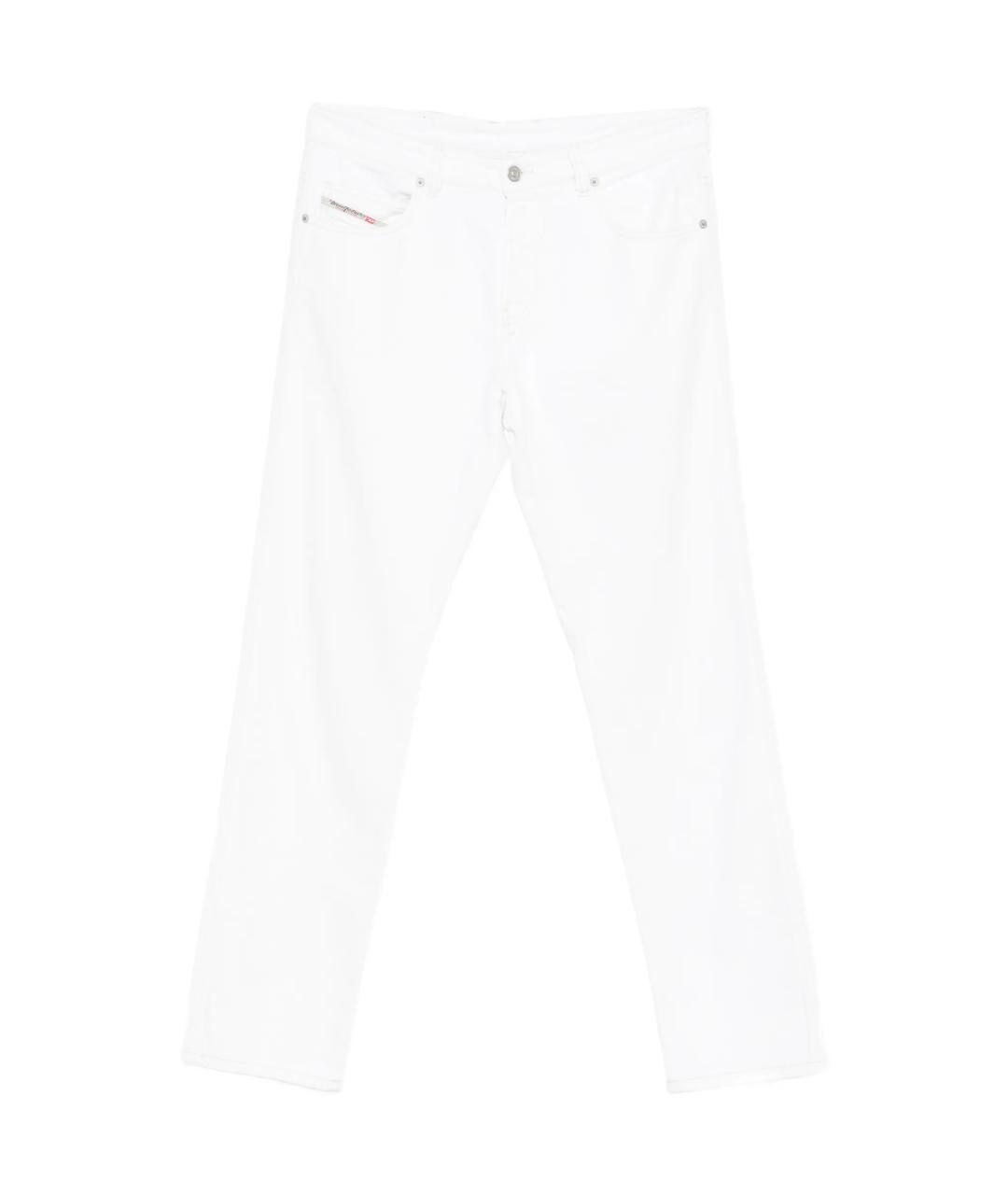 DIESEL Белые хлопковые прямые джинсы, фото 1