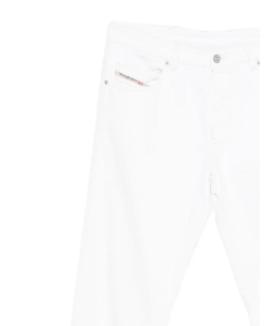DIESEL Белые хлопковые прямые джинсы, фото 2