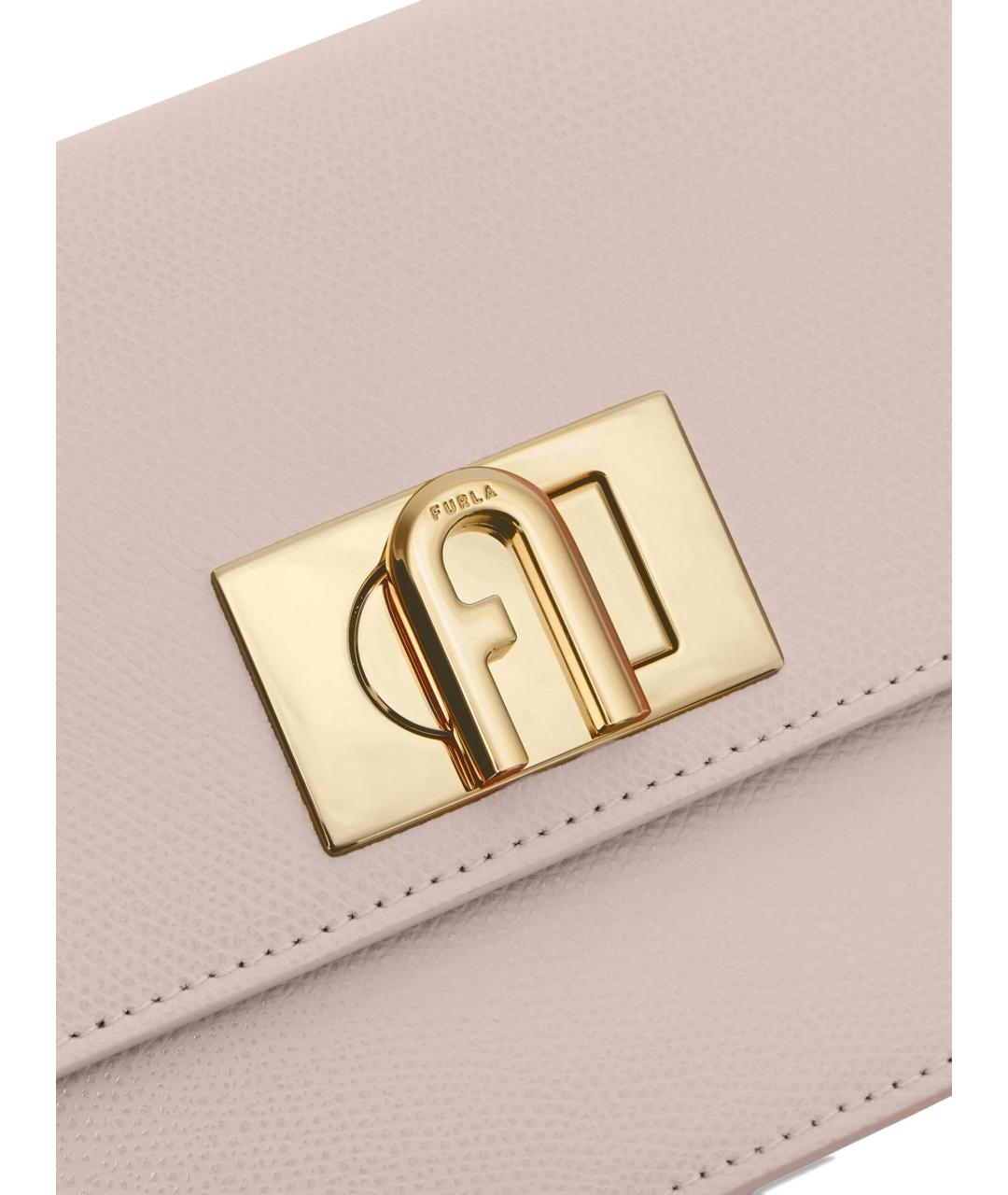 FURLA Бежевая кожаная сумка через плечо, фото 3