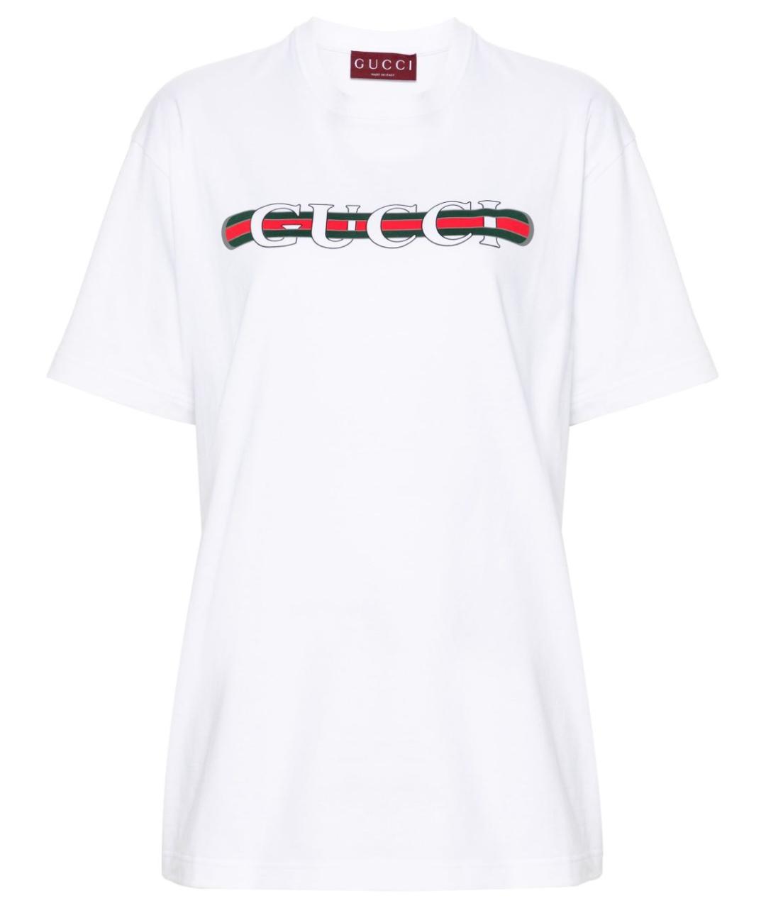 GUCCI Белая хлопковая футболка, фото 1