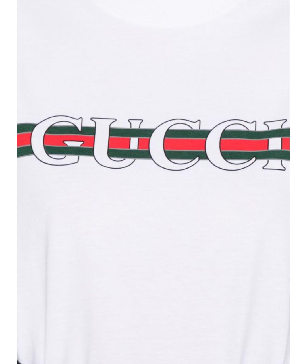 GUCCI Белая хлопковая футболка, фото 2