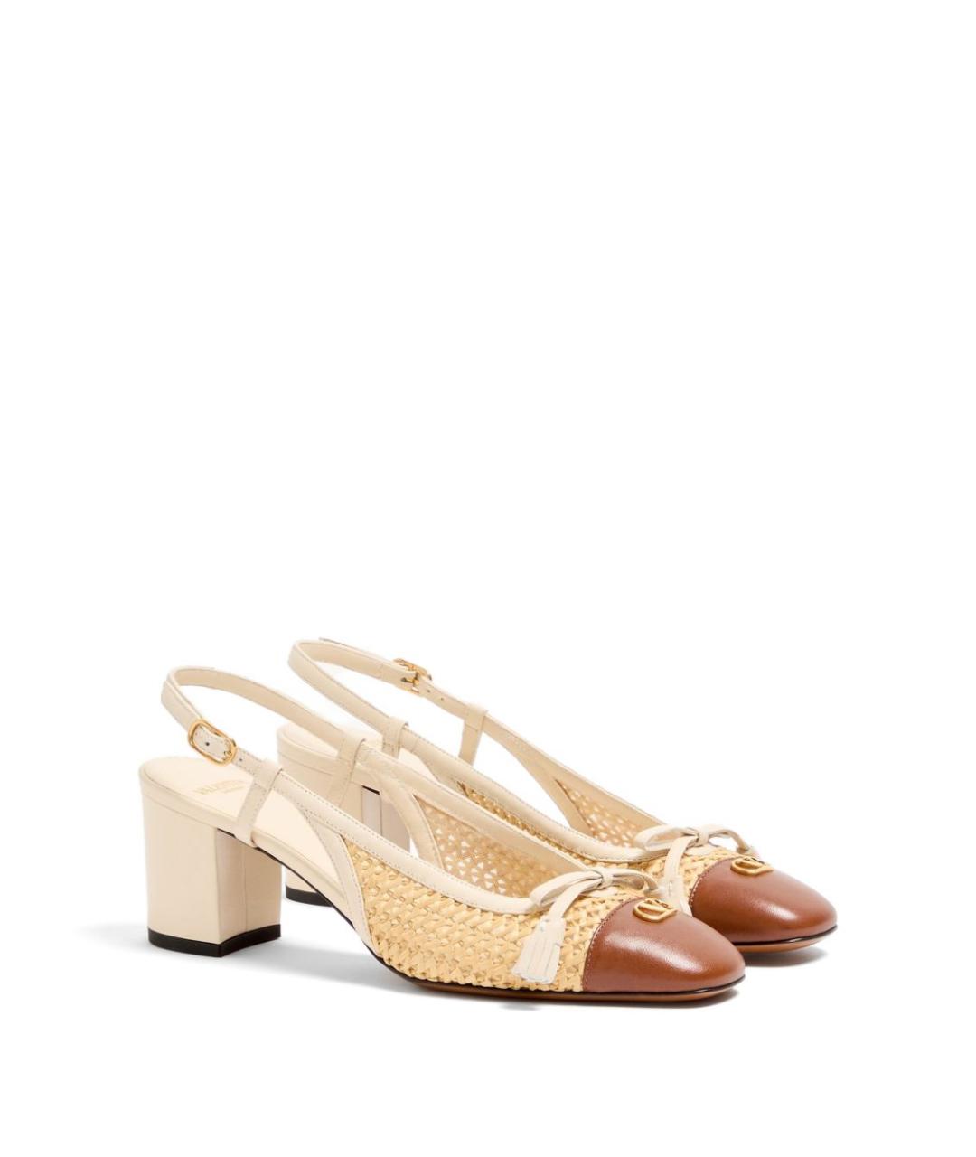 VALENTINO Бежевые кожаные туфли, фото 2