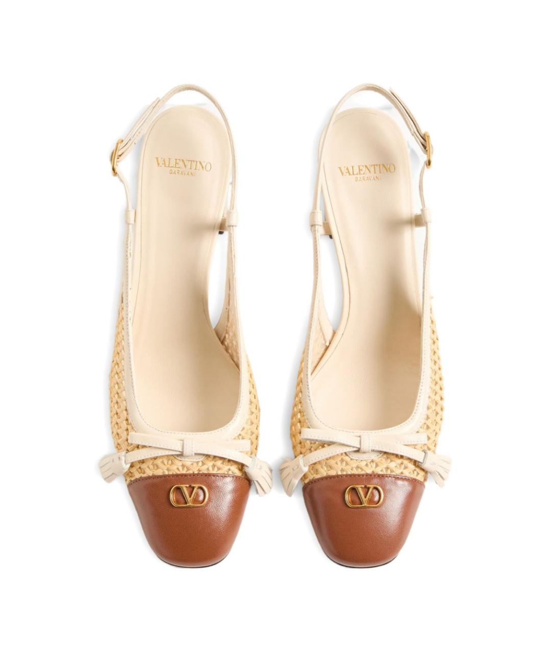 VALENTINO Бежевые кожаные туфли, фото 4