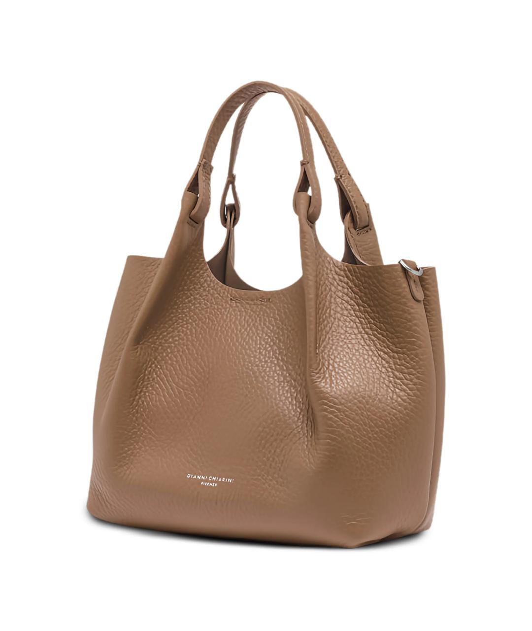 Gianni Chiarini Коричневая кожаная сумка тоут, фото 3