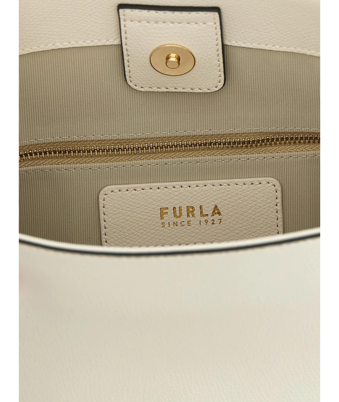 FURLA Белая кожаная сумка через плечо, фото 4