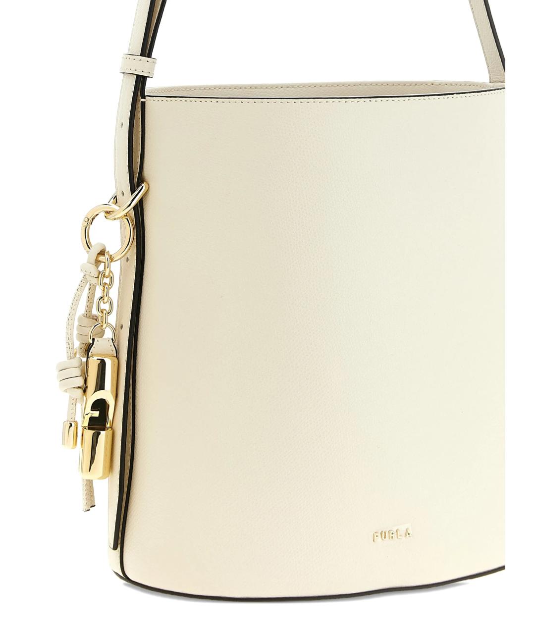 FURLA Белая кожаная сумка через плечо, фото 3