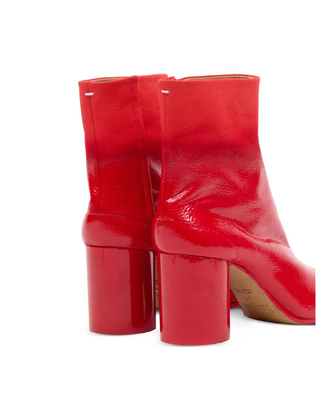 MAISON MARGIELA Красные кожаные ботильоны, фото 3