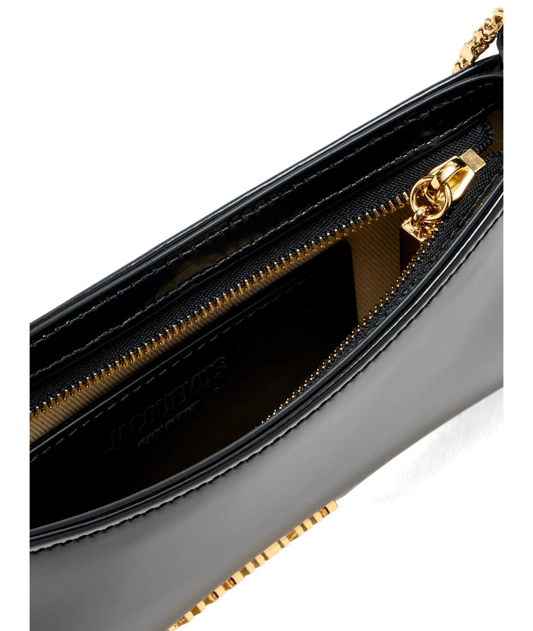 JACQUEMUS Черная кожаная сумка через плечо, фото 4