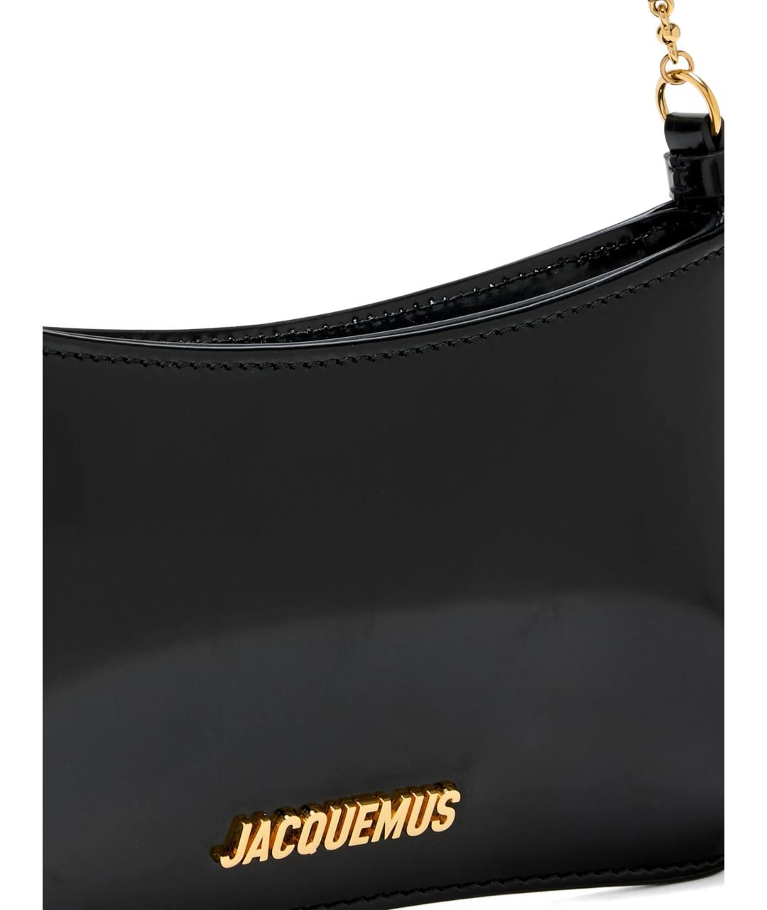 JACQUEMUS Черная кожаная сумка через плечо, фото 2