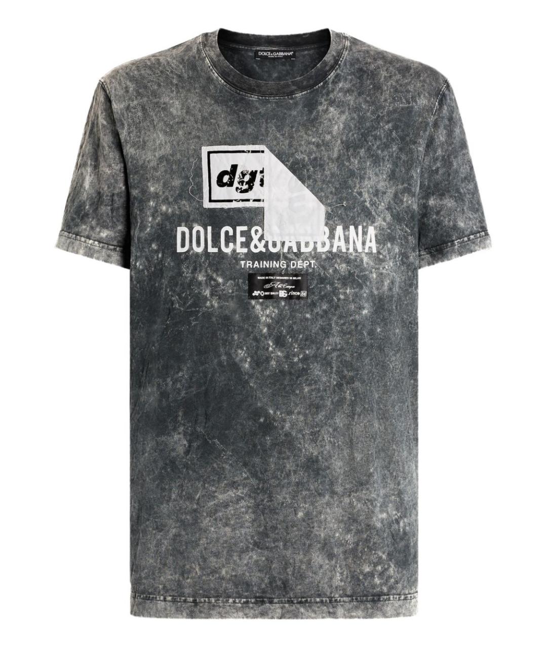 DOLCE&GABBANA Серая хлопковая футболка, фото 1