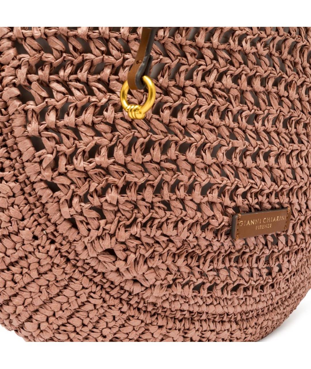 Gianni Chiarini Розовая пелетеная сумка с короткими ручками, фото 5