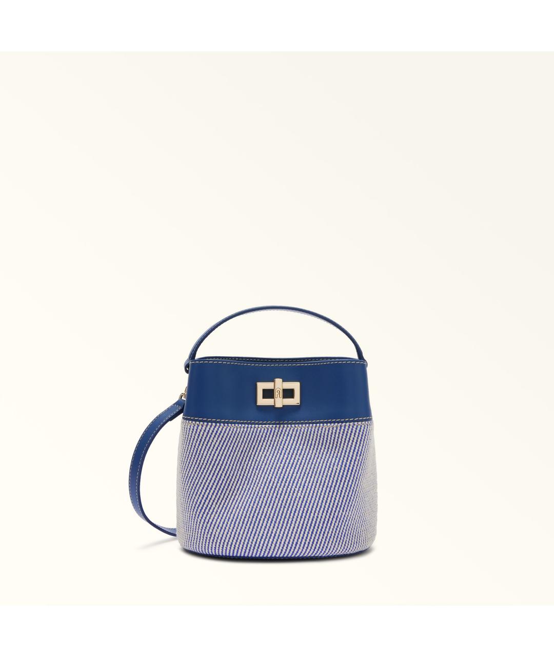 FURLA Синяя тканевая сумка с короткими ручками, фото 5